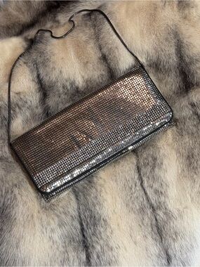 Whiting and Davis Mesh and Swarovski Crystal clutch